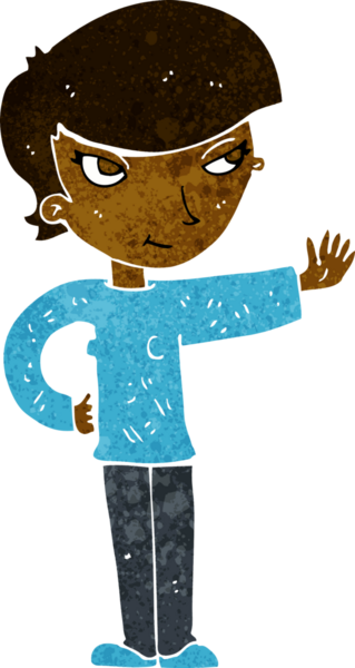 Bir insan tarafından çizilmiş karikatür kadın.