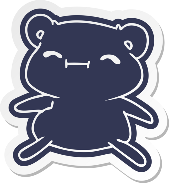 Çizgi film çıkartması kawaii Bir insan tarafından çizilmiş sevimli oyuncak ayı