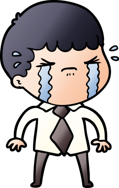 Bir insan tarafından çizilmiş ağlayan çizgi film adamı.