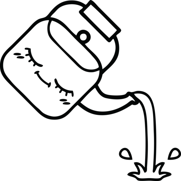 Bir insan tarafından çizilen çaydanlığın çizgi çizimi