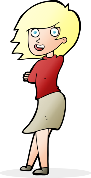 Bir insan tarafından çizilmiş mutlu bir kadın.