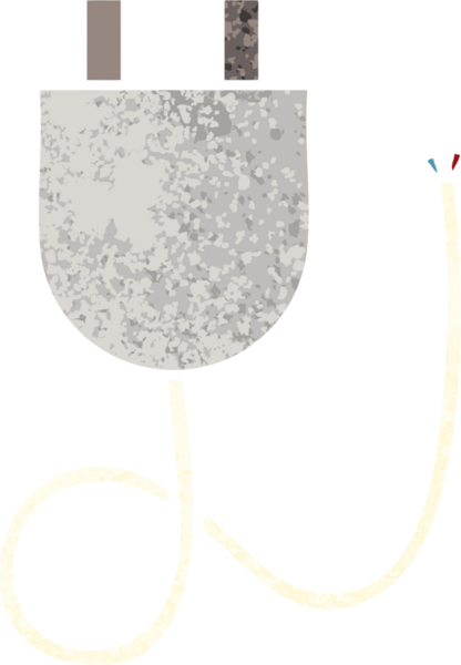 Bir insan tarafından çizilmiş elektrik prizinin retro çizim tarzı karikatürü