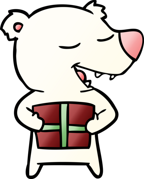 Karikatür kutup ayısı bir insan tarafından çizilmiş.