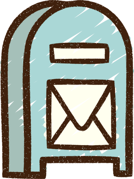 Bir insan tarafından çizilen posta kutusu tebeşiri