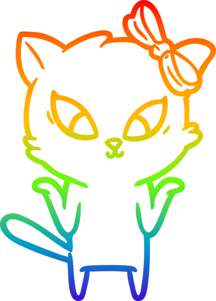 gökkuşağı gradyanı çizimi bir insan tarafından çizilmiş çizgi film kedisi