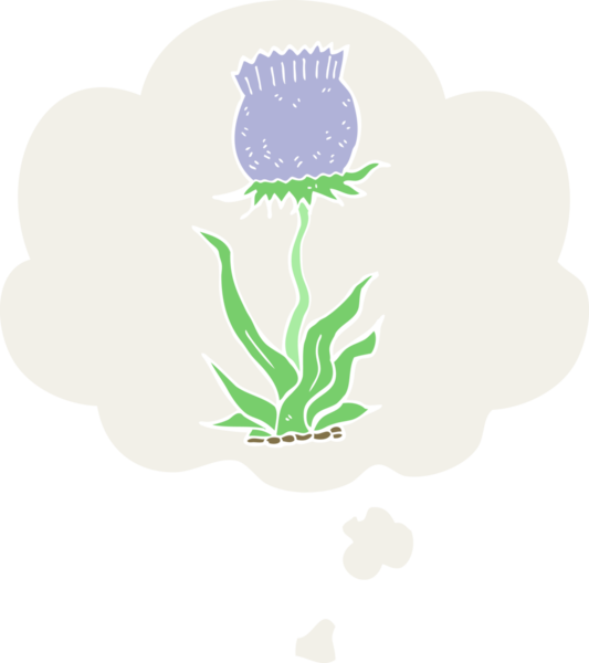 insan tarafından çizilmiş düşünce baloncuğu olan vahşi bir çiçek.