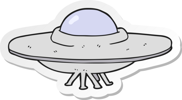 Bir insan tarafından çizilmiş bir uçan daire etiketi.