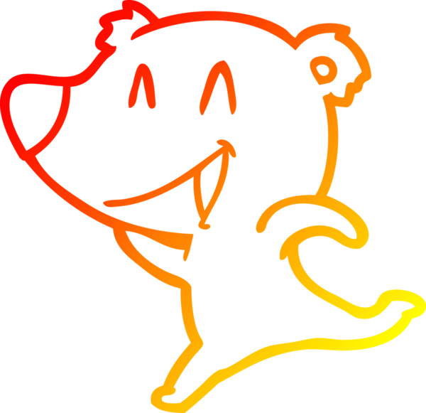 Bir insan tarafından çizilmiş gülen ayı karikatürü.