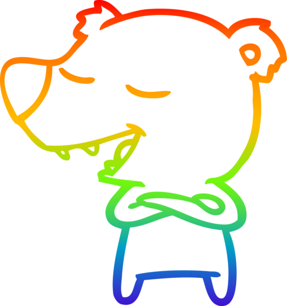 Bir insan tarafından çizilen kutup ayısının gökkuşağı gradyanı çizimi