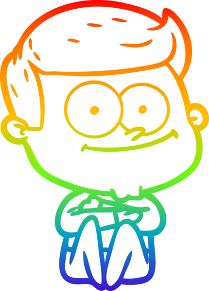 Bir insan tarafından çizilmiş mutlu bir adamın çizgi çizimi.