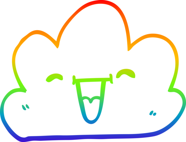 Bir insan tarafından çizilmiş gökkuşağı gradyan çizgi çizimi.