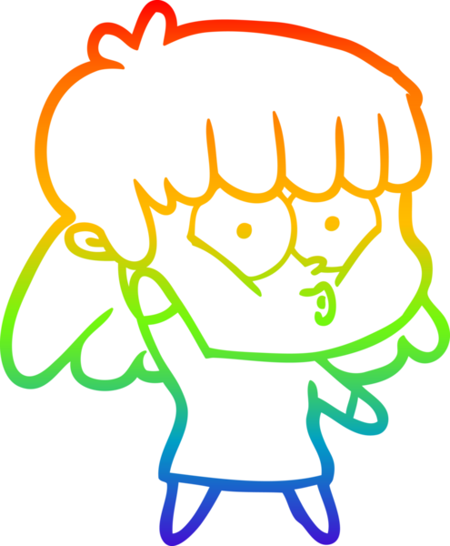 gökkuşağı gradyan çizimi bir insan tarafından çizilmiş bir çizgi film ıslık kızı