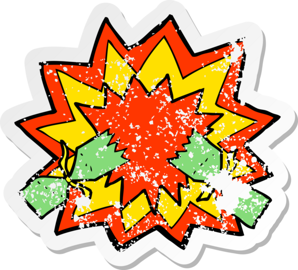 Bir insan tarafından çizilmiş bir karikatür noel krakerinin gerilemiş yapıştırması.