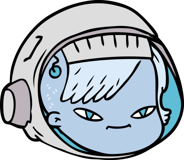 Bir insan tarafından çizilmiş astronot yüzü.