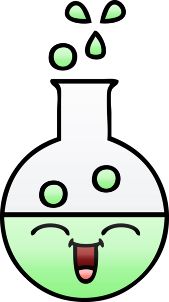 Bir insan tarafından çizilmiş bir test tüpünün gölgeli çizgi filmi.