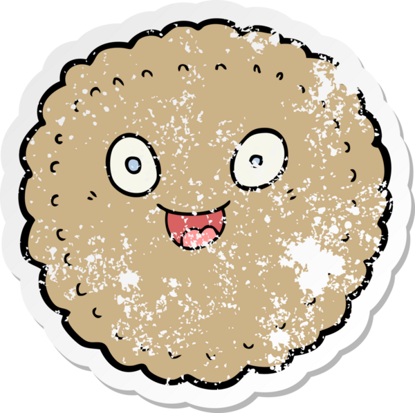 Bir insan tarafından çizilmiş karikatür bisküvisi.