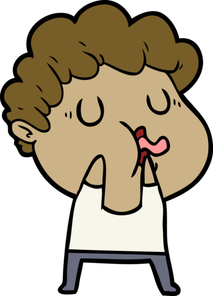 Bir insan tarafından çizilmiş bir karikatür adam.