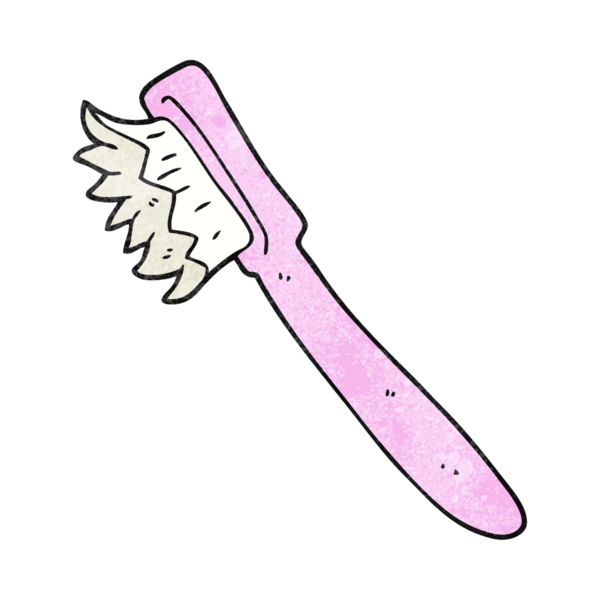 Bir insan tarafından çizilmiş el yazısı desenli diş fırçası.