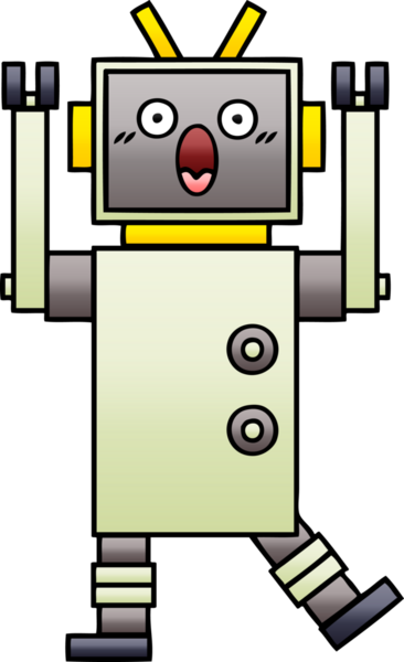 Bir insan tarafından çizilmiş bir robotun gölgelenmiş çizimi