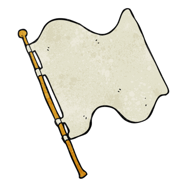 Bir insan tarafından çizilmiş serbest çizgi film beyaz bayrak