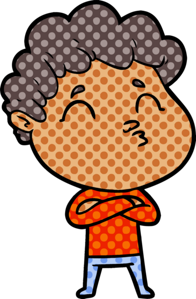 Çizgi film adamı somurtuyor Bir insan tarafından çizilmiş