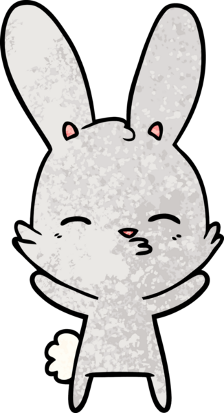 Bir insan tarafından çizilmiş meraklı tavşan çizgi filmi.