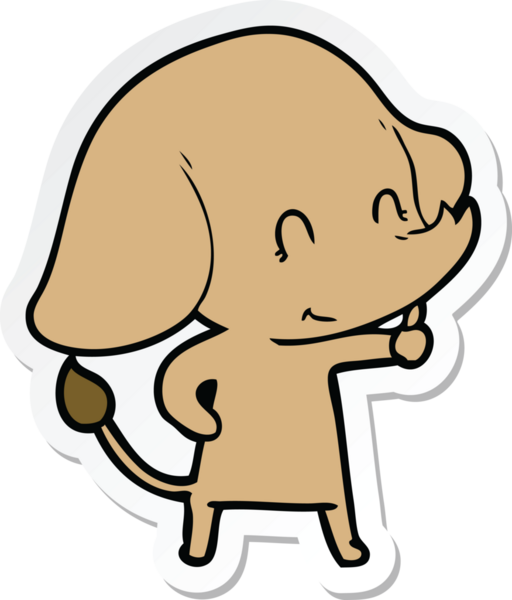 Bir insan tarafından çizilmiş şirin bir fil çıkartması.