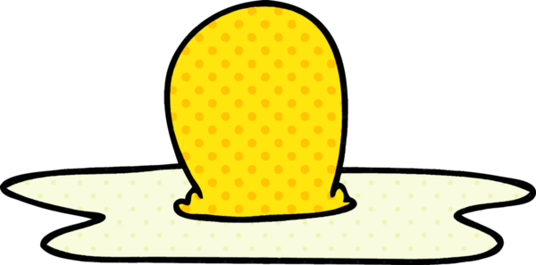 Bir insan tarafından çizilmiş, çizgi roman tarzı garip bir yumurta.