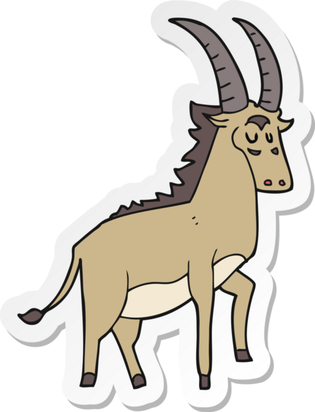 Bir insan tarafından çizilmiş bir antilop çıkartması.