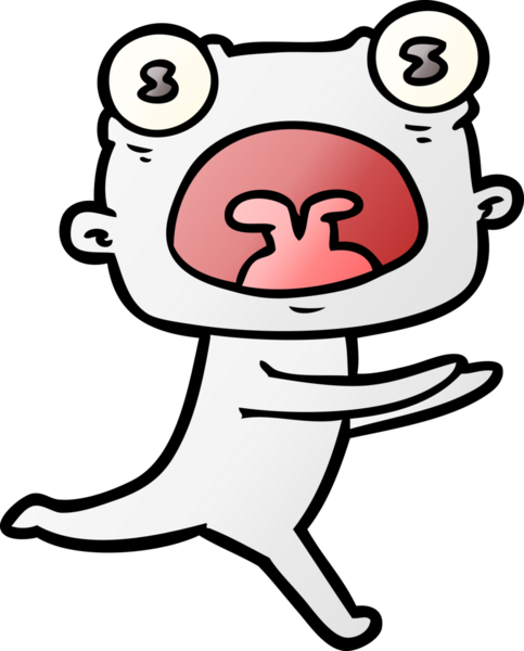 Bir insan tarafından çizilmiş garip bir uzaylı çizgi filmi.