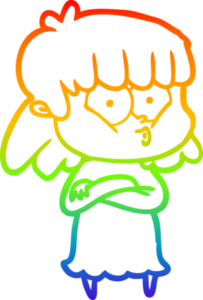 gökkuşağı gradyan çizimi bir insan tarafından çizilmiş bir çizgi film ıslık kızı