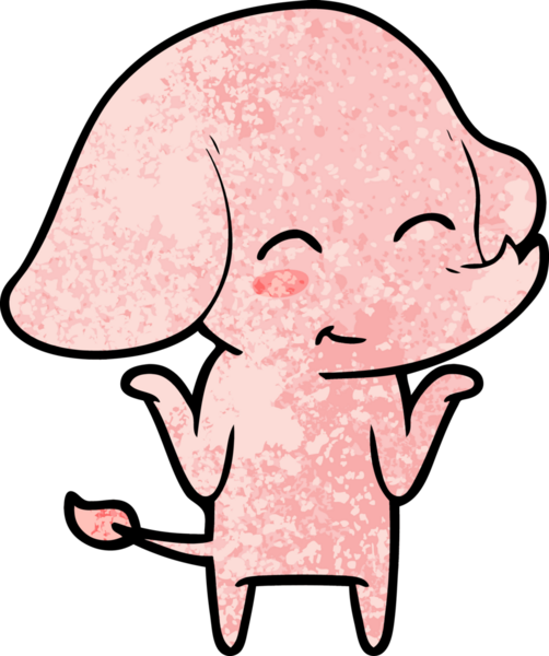 Bir insan tarafından çizilmiş şirin bir fil.