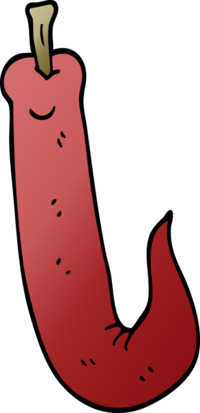 Bir insan tarafından çizilmiş kırmızı acı biber.