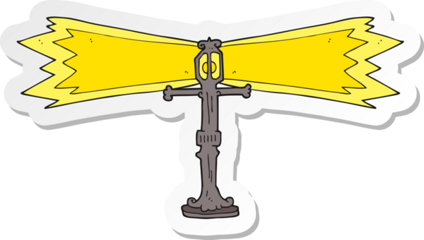 Bir insan tarafından çizilmiş parlak sokak lambasının çıkartması.