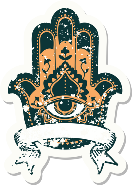 Bir insan tarafından çizilmiş eski bir haç amblemi.