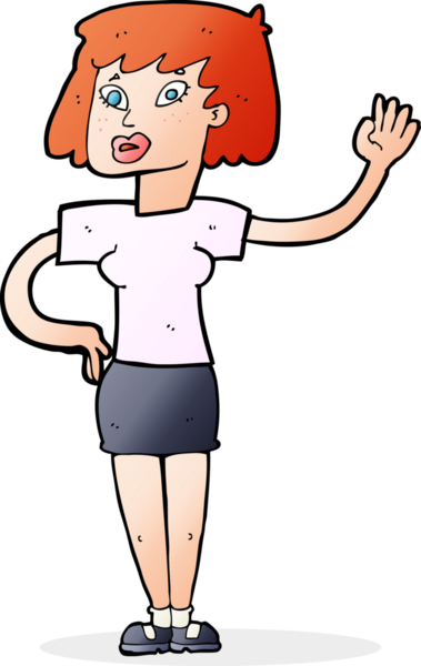 Bir insan tarafından çizilmiş karikatür kadın.