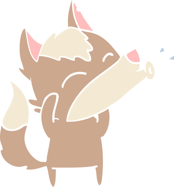 Uluyan Kurt düz renkli çizgi film bir insan tarafından çizildi.