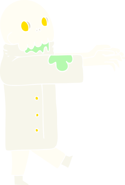 Bir insan tarafından çizilmiş bir zombinin düz renk çizimi