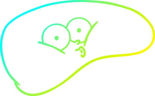 Bir insan tarafından çizilmiş karaciğerin soğuk gradyan çizgisi