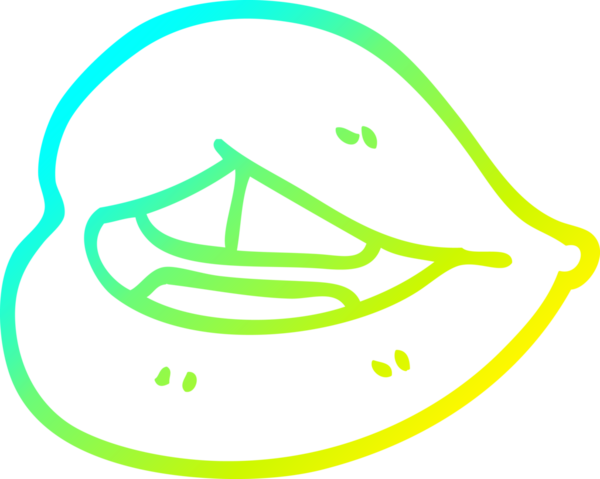 Bir insanın çizdiği mor dudakların soğuk eğimli çizgisi.