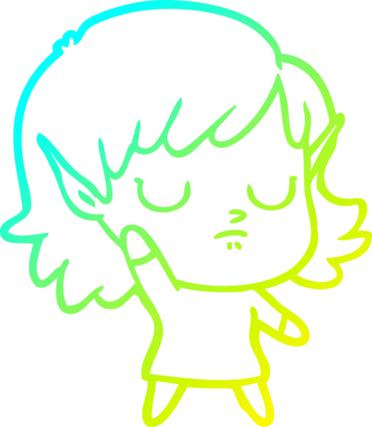 Bir insan tarafından çizilmiş soğuk gradyan çizgi çizimi.