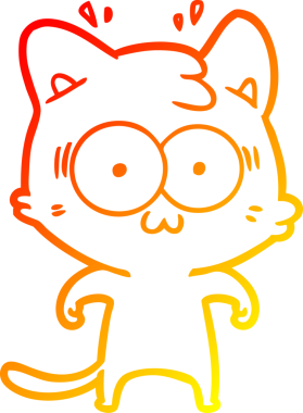 İnsan tarafından çizilmiş bir çizgi filmin sıcak eğimli çizimi.