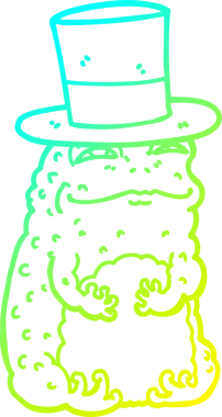 Bir insan tarafından çizilmiş zengin bir kurbağanın soğuk çizgi çizimi.