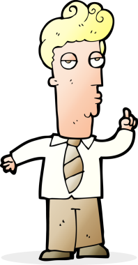 Çizgi filmdeki sıkılmış adam bir insan tarafından çizilmiş sorular soruyor.