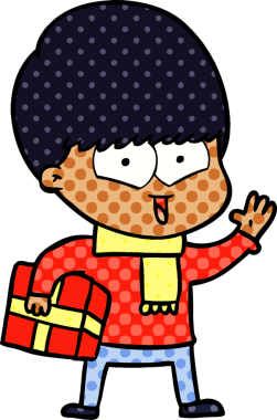 Bir insan tarafından çizilmiş mutlu çocuk çizgi filmi.