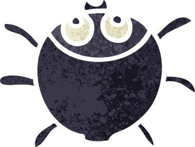 Bir insan tarafından çizilmiş garip bir çizgi film böceği.