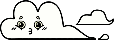 bir insan tarafından çizilmiş bir bulutun çizgi roman tarzı