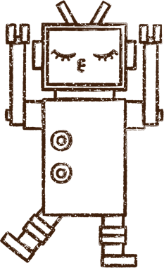 Robot Kömür Bir insan tarafından çizilmiş