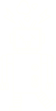 Bir insan tarafından çizilen robot tebeşiri.