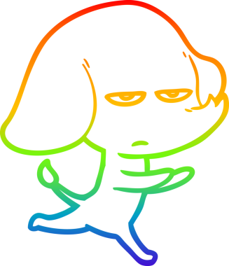 gökkuşağı gradyan çizimi bir insan tarafından çizilmiş bir karikatür fili